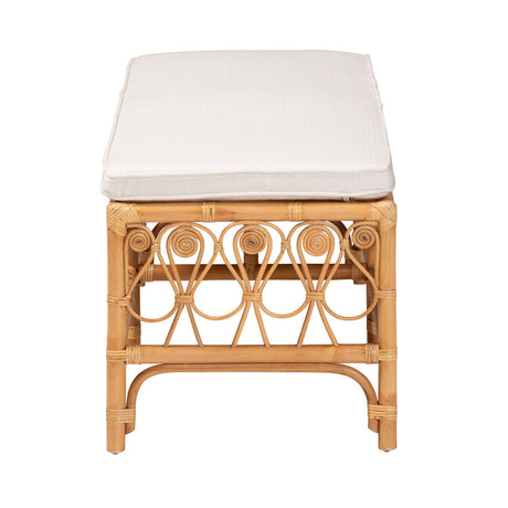 Ibiza Modern bohemian Natural Brown Rattan Bench