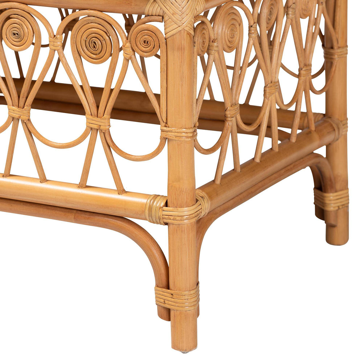 Ibiza Modern bohemian Natural Brown Rattan Bench