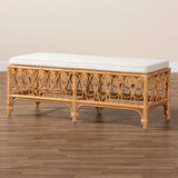 Ibiza Modern bohemian Natural Brown Rattan Bench