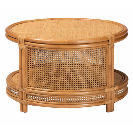 Louis Modern Wicker Fair Natural Brown Rattan Coffee Table