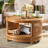 Louis Modern Wicker Fair Natural Brown Rattan Coffee Table