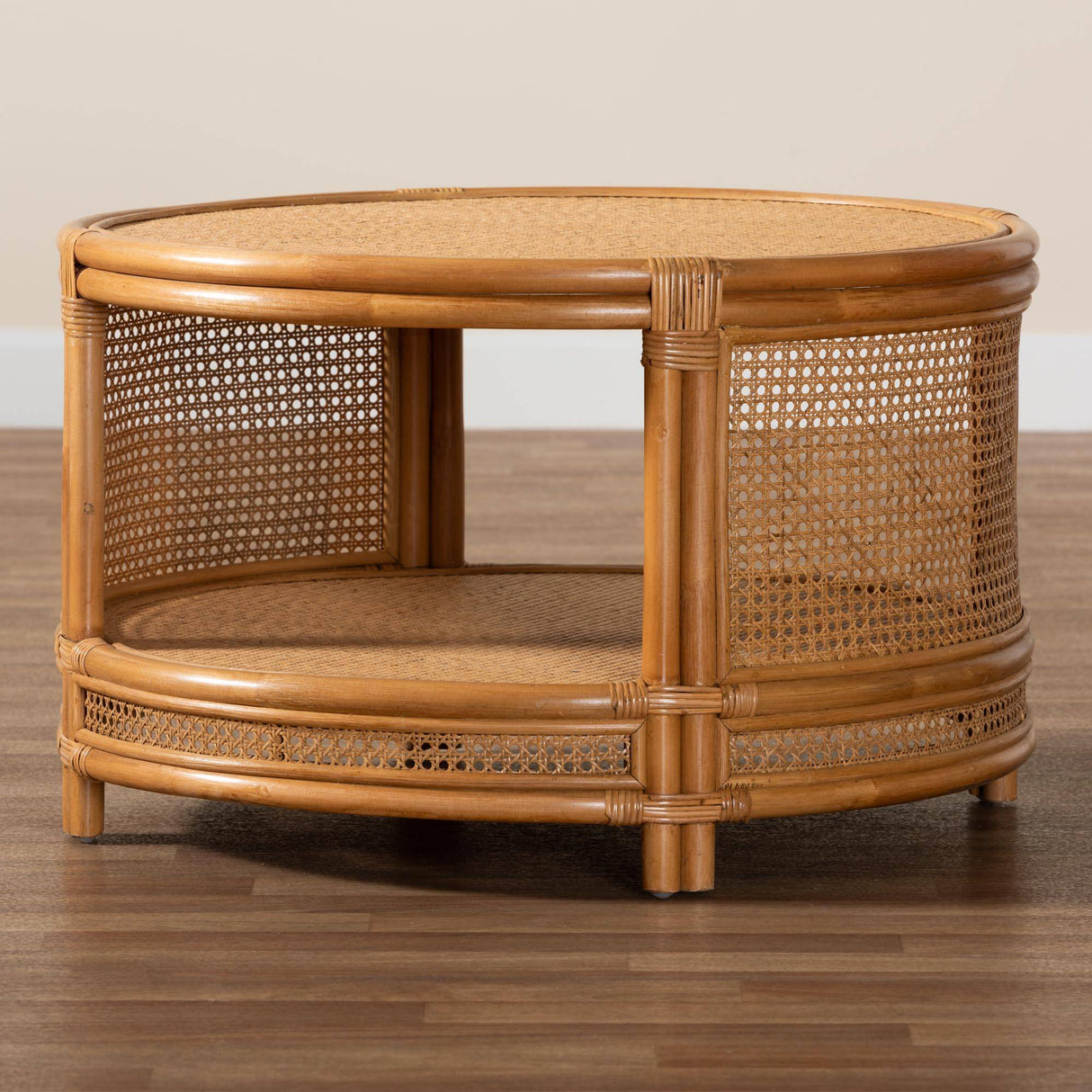 Louis Modern Wicker Fair Natural Brown Rattan Coffee Table