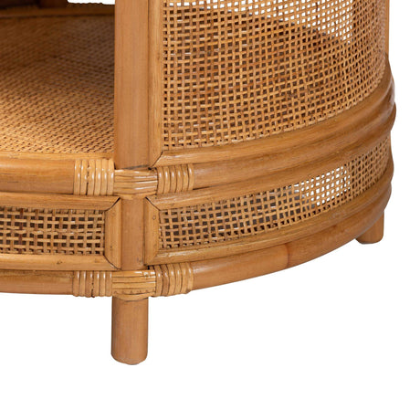 Louis Modern Wicker Fair Natural Brown Rattan End Table