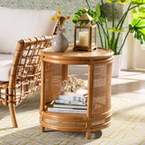 Louis Modern Wicker Fair Natural Brown Rattan End Table