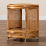 Louis Modern Wicker Fair Natural Brown Rattan End Table