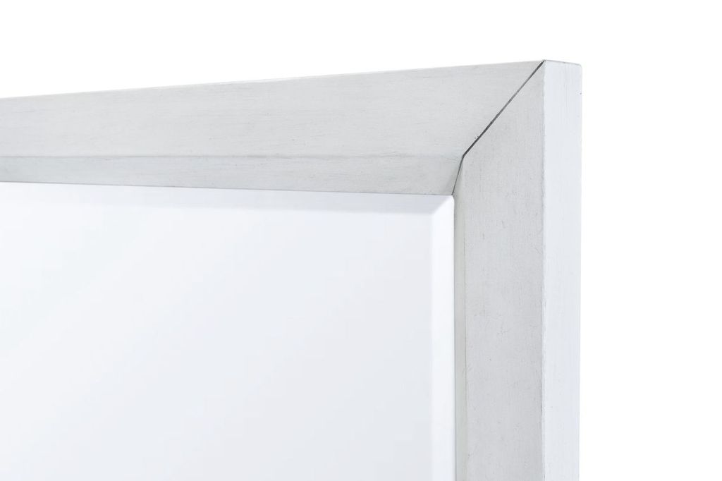 Point Breeze Mirror Fresh White Finish with Soft Grey Glaze Model FL-B65038-FRESHWHITE by Finn & Louise