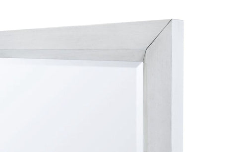 Point Breeze Mirror Fresh White Finish with Soft Grey Glaze Model FL-B65038-FRESHWHITE by Finn & Louise