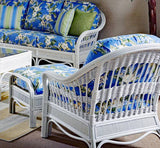 Bermuda Indoor Wicker Whitewash Lounge Chair by South Sea Rattan Model 1401