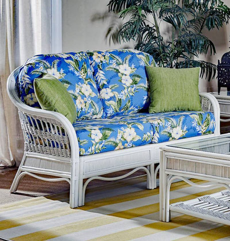 Bermuda Indoor Whitewash Wicker 5 Pc Living Room Set by South Sea Rattan Model 1400