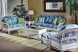 Bermuda Indoor Whitewash Wicker 5 Pc Living Room Set by South Sea Rattan Model 1400
