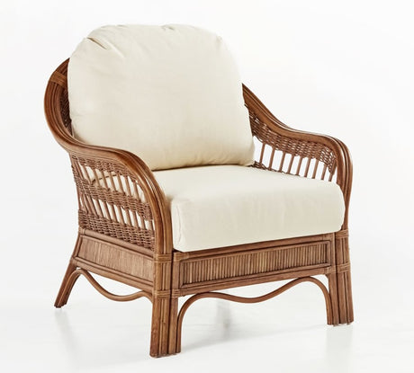 Bermuda Indoor Pecan Arm Chair with Deep Seating Comfort by South Sea Rattan