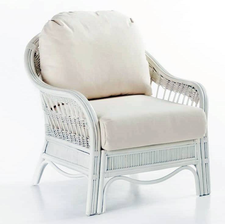 Bermuda Indoor Whitewash Wicker 5 Pc Living Room Set by South Sea Rattan Model 1400