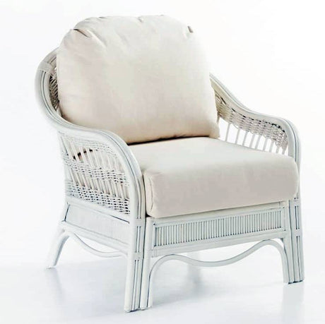 Bermuda Indoor Whitewash Wicker 5 Pc Living Room Set by South Sea Rattan Model 1400
