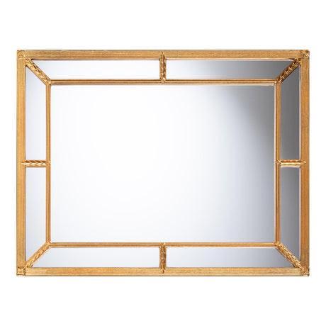 Iskra Rectangular Mirror with Antique Goldleaf Frame by Wicker Fair