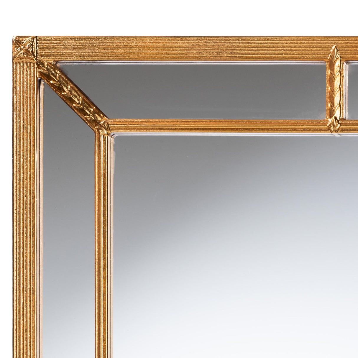 Iskra Rectangular Mirror with Antique Goldleaf Frame by Wicker Fair