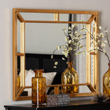 Iskra Rectangular Mirror with Antique Goldleaf Frame by Wicker Fair