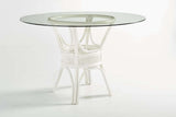 Bermuda Whitewash or Pecan Stain Dining Table with Glass Top Model GL42RD from South Sea Rattan