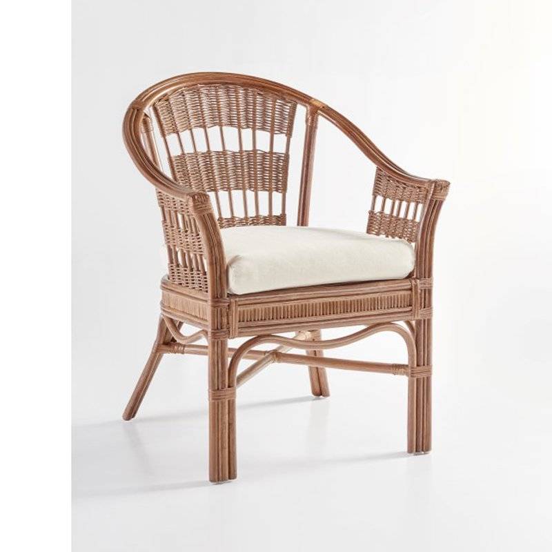 Bermuda Whitewash or Pecan Captains Dining Arm Chairs Model 1421 from South Sea Rattan