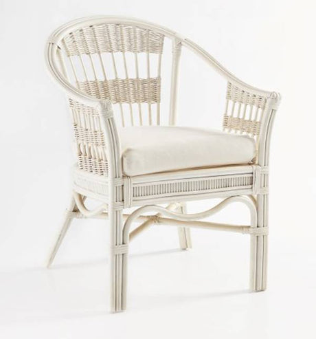 Bermuda Whitewash or Pecan Captains Dining Arm Chairs Model 1421 from South Sea Rattan