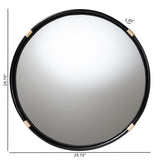 Fenicia Round Rattan Wall Mirror with Black Frame - Decorative Framed Mirror by Wicker Fair