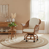Bermuda Pecan Dining Swivel-Tilt Caster Chair by South Sea Rattan Model 1423