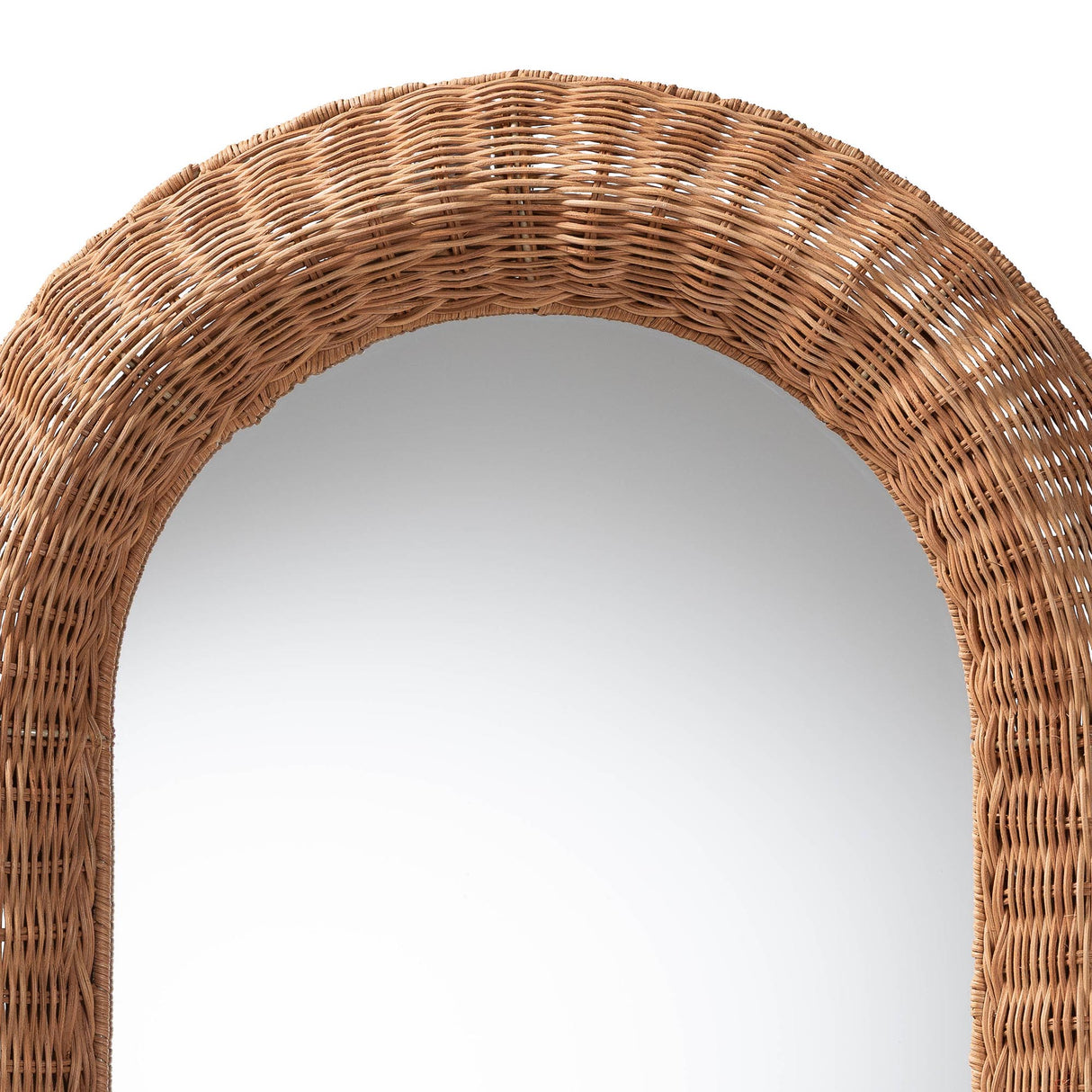 Brisia Arched Rattan Wall Mirror - Handwoven Wicker Framed Mirror by Wicker Fair