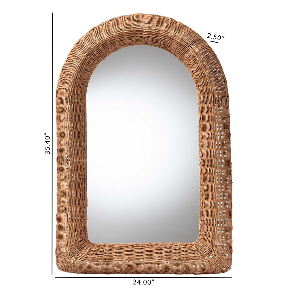 Brisia Arched Rattan Wall Mirror - Handwoven Wicker Framed Mirror by Wicker Fair