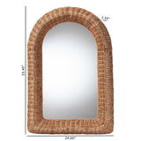 Brisia Arched Rattan Wall Mirror - Handwoven Wicker Framed Mirror by Wicker Fair