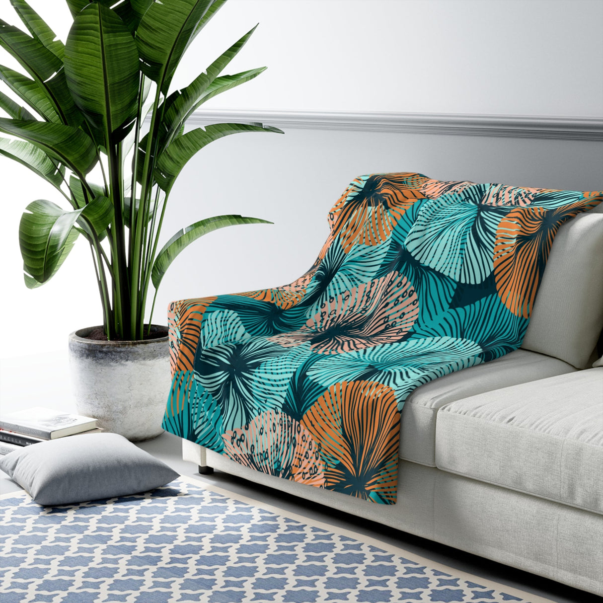 Island Floral Sherpa Fleece Blanket