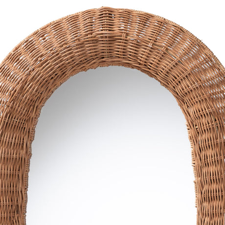 Brisia Oval Rattan Wall Mirror - Handwoven Wicker Framed Mirror by Wicker Fair