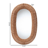 Brisia Oval Rattan Wall Mirror - Handwoven Wicker Framed Mirror by Wicker Fair