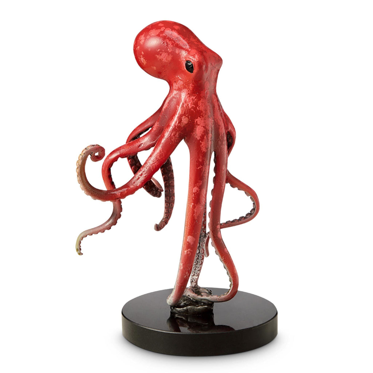 Surfacing Red Octopus Sculpture