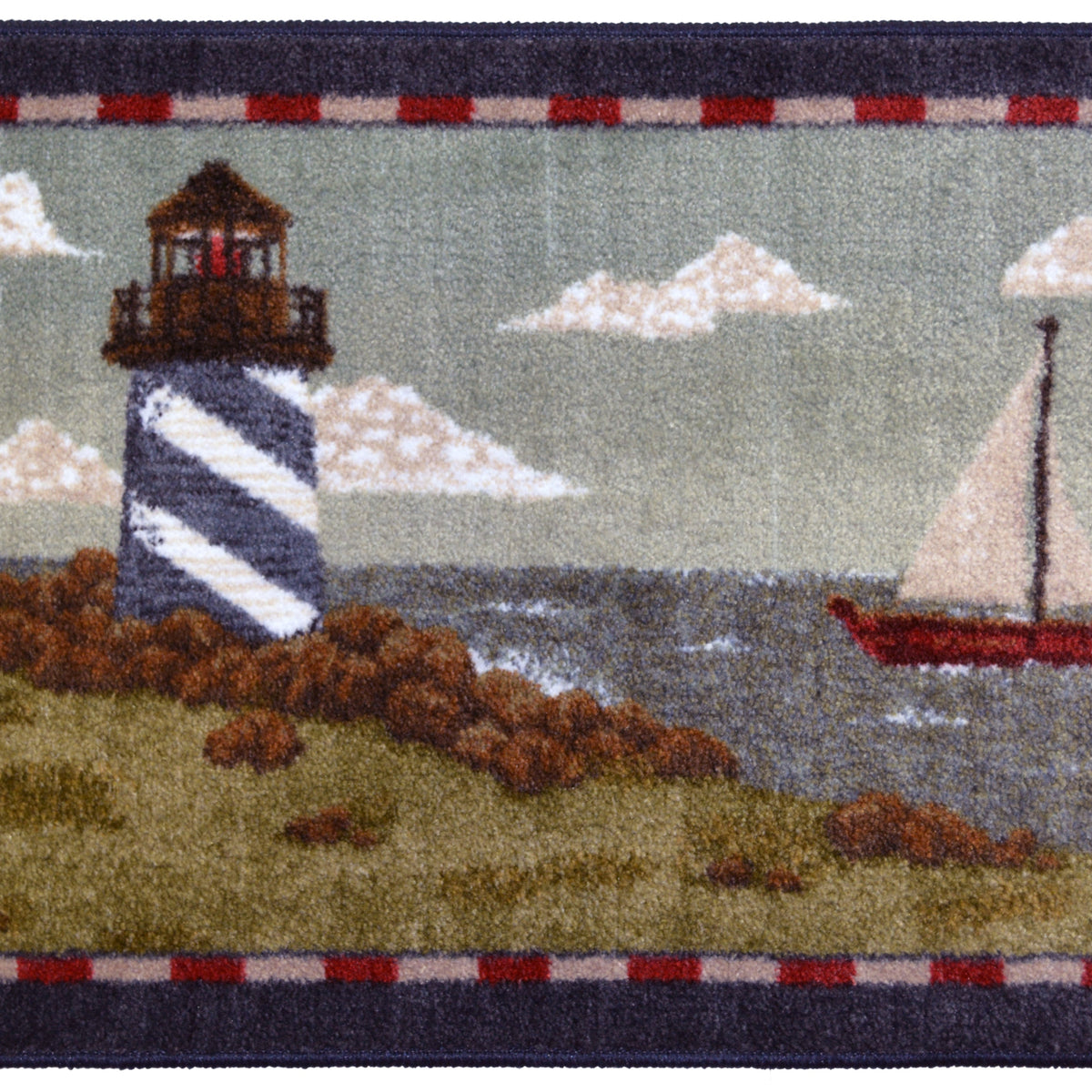 Rocky Shore Lighthouse Accent Rug – AmericanRattan