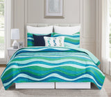 Green Waves Quilt Set