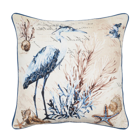 Castaway Island Heron Throw Pillow