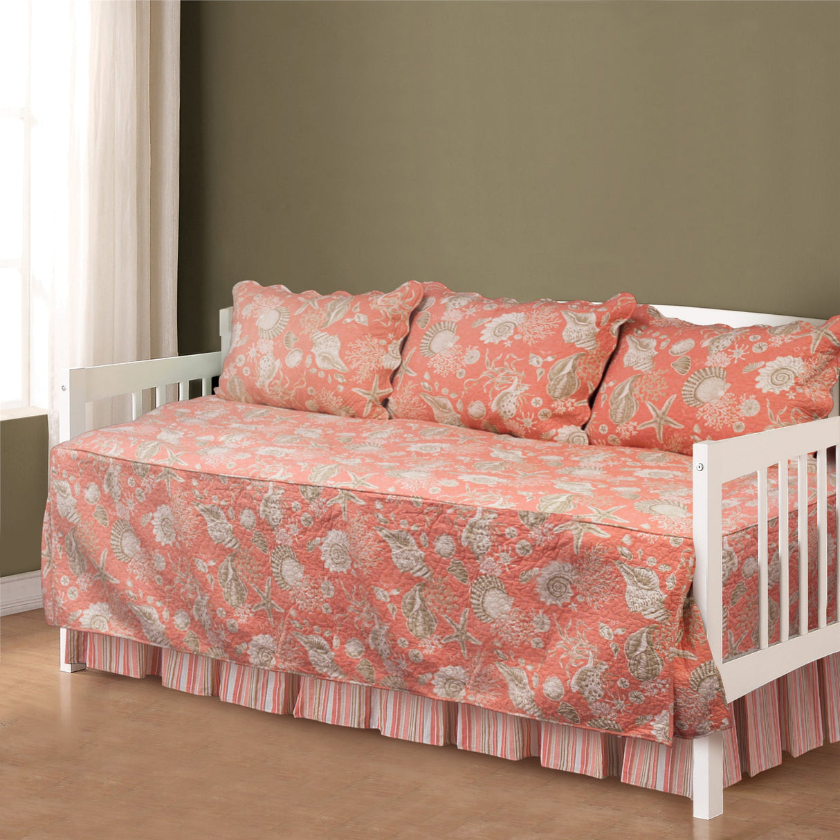 Nautical Shells Peach 5 PC Daybed Set