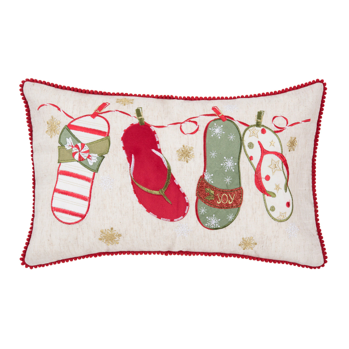 A Flip Flop Christmas Throw Pillow