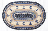 Blue Anchors Oval Patch Rug