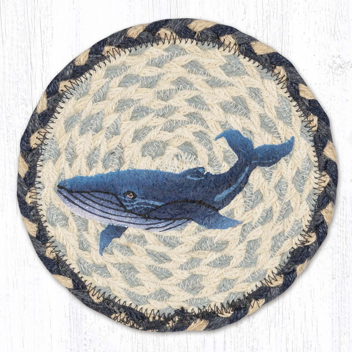 Whale Waters Round Large Coaster – AmericanRattan