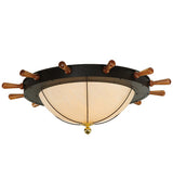 Nautical Wheel 74" Flush Mount