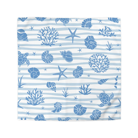 Coastal Sea Life Microfiber Duvet Cover