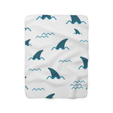 White Shark Sherpa Fleece Blanket
