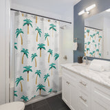 White Palm Tree Shower Curtain