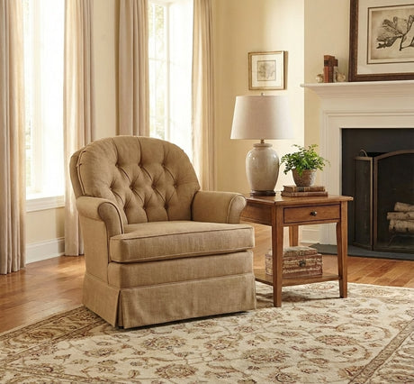 Beverly 2 Pc Set with Swivel Rocker and Ottoman with Skirt by Stanley Chair 180SWSK-OT-88SK