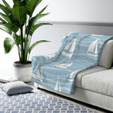 Sailboat Sherpa Fleece Blanket