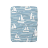 Sailboat Sherpa Fleece Blanket