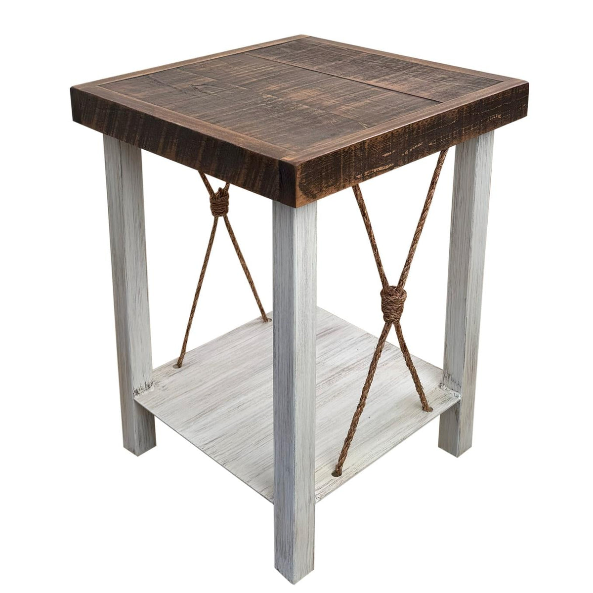 Rough Stain & Rope Iron End Table – AmericanRattan