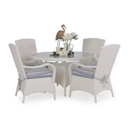 Bandirma Outdoor Wicker 48" Round Dining Table in Tortoise Shell Model 6048GTS