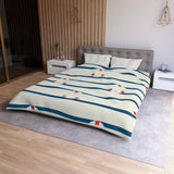 Buoy Stripe Microfiber Duvet Cover