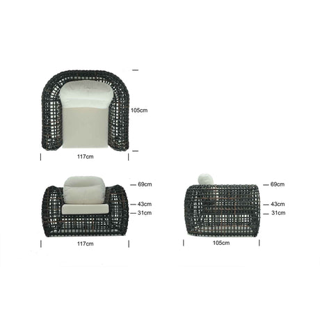Dynasty Outdoor 5-Piece Seating Set with Sunbrella Cushion Model 22383-BMNP-5PC-CUSH by Skyline Design